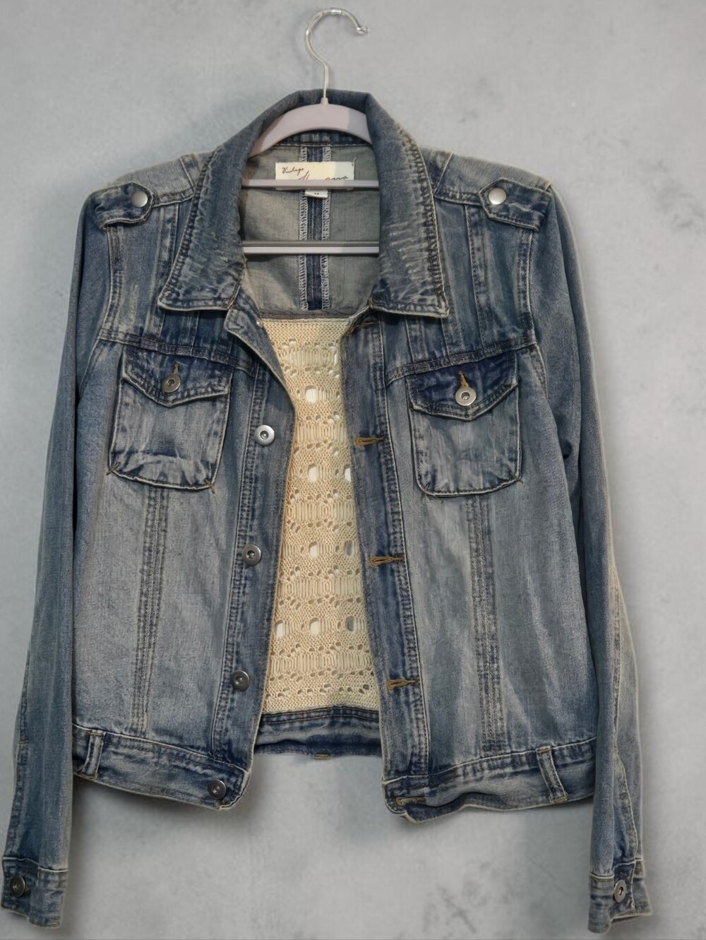Vintage Havana Denim Wooven Jacket With Pockets